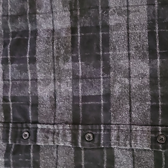 RUDE Black/Grey Flannel Sleeveless Button-Up Top - Picture 7 of 10